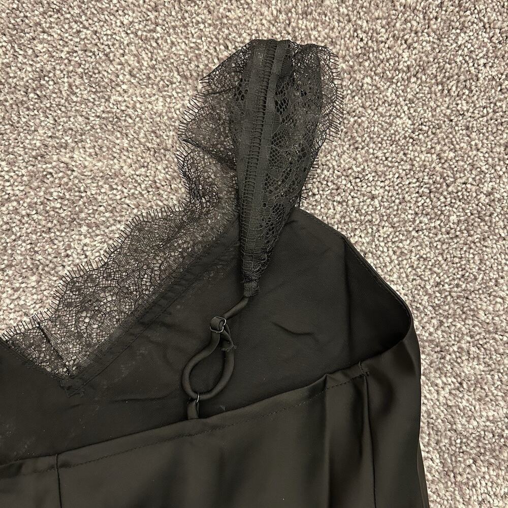 House of Harlow Women's Satin Lace Dress Asymmetrical Black Side Zip Size XS NWT - Picture 7 of 16